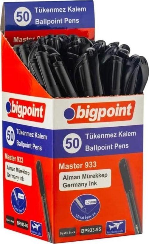 Tükenmez Kalem Master 1.0mm Siyah 50'li Kutu