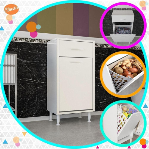 Çekmeceli ve Sepetli Banyo Dolabı
