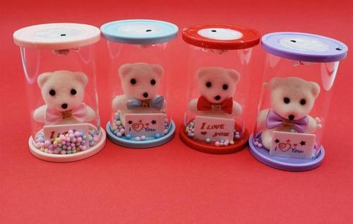 Işıklı Cam Fanus İçinde Ayıcık