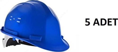 1537 Plastik İçlikli Vidalı Deliksiz Baret 5 Adet Mavi