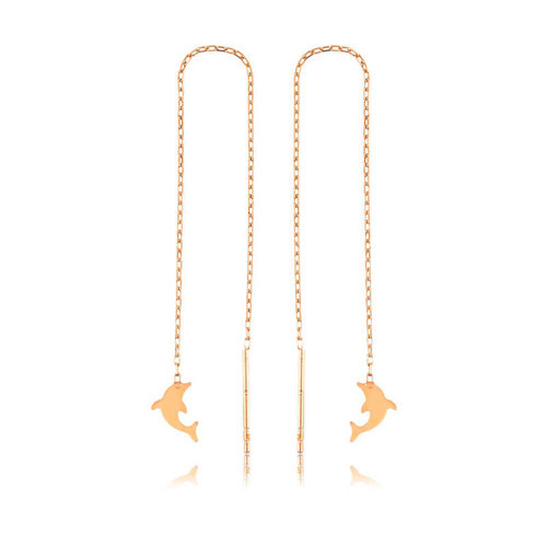 Gümüş Zincirli Yunus Balığı Küpe