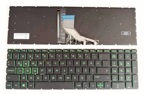 HP 15-cx0038nt (8KY27EA) Klavye Yeşil renk ışıklı tuştakımı