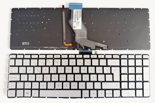 Hp Pavilion 15-ab210nt, 15-ab211nt Klavye Gri Gümüş renk Aydınlatmalı Işıklı Tuş Takımı