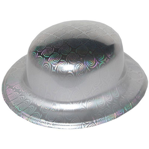 Gümüş Renk Hologramlı Plastik Yuvarlak Melon 27X24 Cm