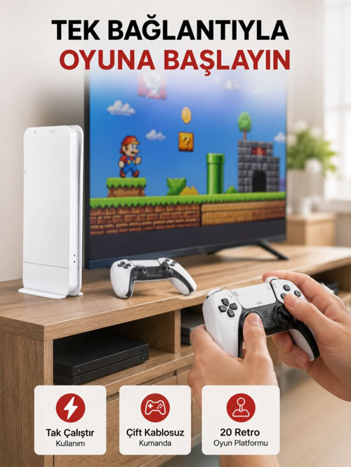 20.000 Klasik Oyun Dahili Kablosuz Kontrollü Oyun Kutusu