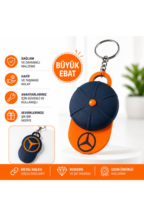 Şapka Tasarımlı Mercedes Anahtarlık Büyük Ebat