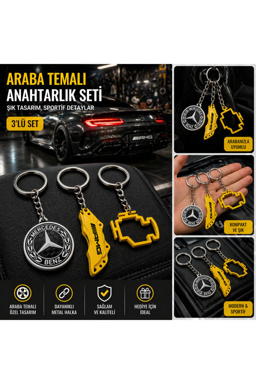 Mercedes Üçlü Anahtarlık Seti