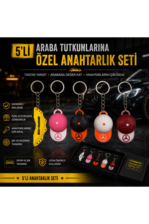 Şık Tasarım 5’Li Araba Anahtarlık Seti