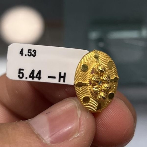 Kaburga Oval Çiçek Altın J Küpe 22 Ayar 4.53 Gram Kadın Hediye - K000230
