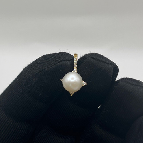 İncili Taşlı Altın Kolye Ucu 22 Ayar 1.13 Gram Kadın Hediye - Z00203