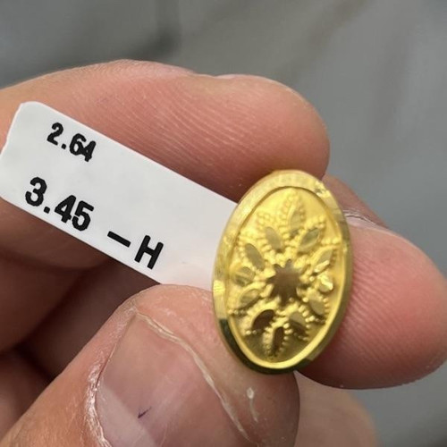 Çiçek Oval Ajurlu Altın J Küpe 22 Ayar 2.64 Gram Kadın Hediye - K000132