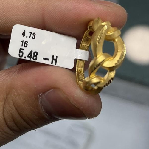 Halka Zincirli Çember Örgü Altın Döküm Yüzük 22 Ayar 4.73 Gram Kadın Hediye - Y000104