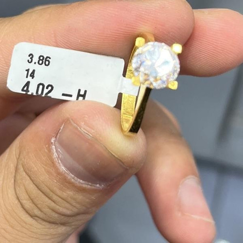 22 Ayar Altın Yüzük Tektaş Taşlı 3.86 Gram Kadın Hediye - T000029