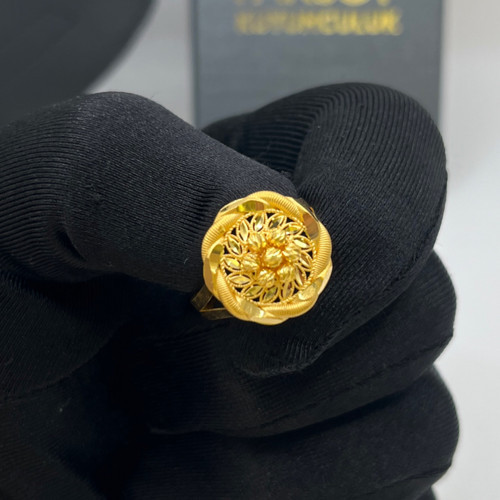 Dorika Çiçek Kalemli Ajurlu Top Top Altın Yüzük 22 Ayar 3.33 Gram Kadın Hediye - Y01318