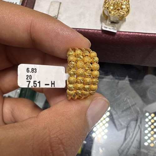 Top Top Dorika Sıralı Kumlu Altın Döküm Yüzük 22 Ayar 6.83 Gram Kadın Hediye - Y000054