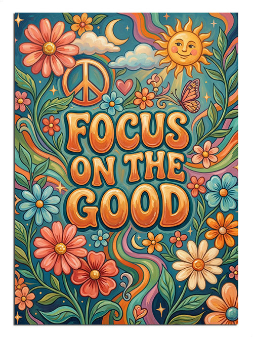 Focus On The Good Çiçekli Poster Dekoratif Kanvas - Mdf Ahşap Tablo