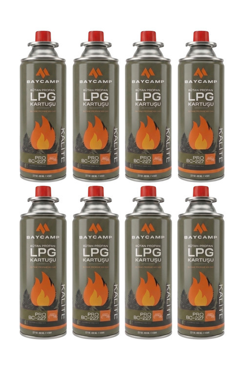 227Gr 400 Ml Butan Propan Lpg Kartuş – 8’Li Paket