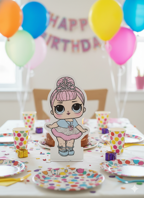 35 cm – LOL Bebek Crystal Queen Ayaklı Pano Dekoratif Parti ve Konsept Süs
