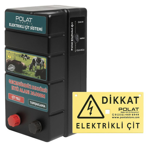 Polat 20.000 Metre Gece-Gündüz Sensörlü Elektrikli Çit Kontrol Ünitesi