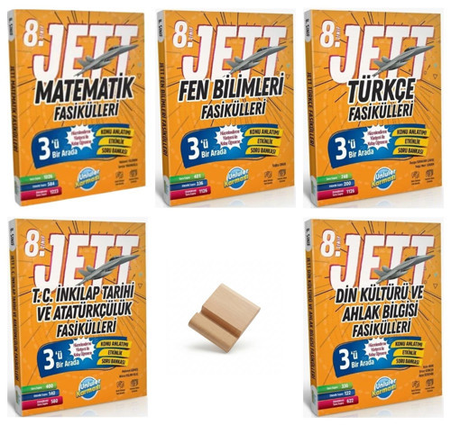Ünlüler Karması LGS 2027 Jett Matematik Fen Türkçe İnkılap ve Din Fasikülleri 5li Set + Telefon Standı