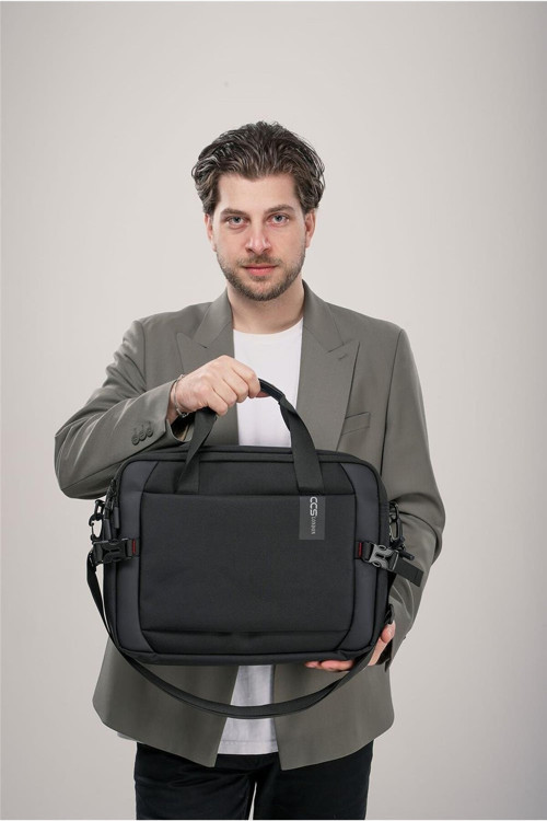 Siyah Çok Bölmeli Omuz Askılı Unisex Evrak Laptop Çantası 71460