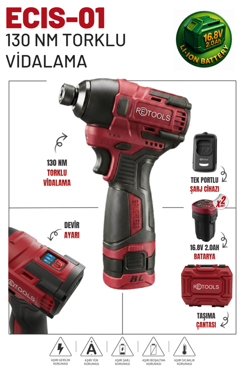 Bordo Şarjlı Torklu Vidalama ECIS-01