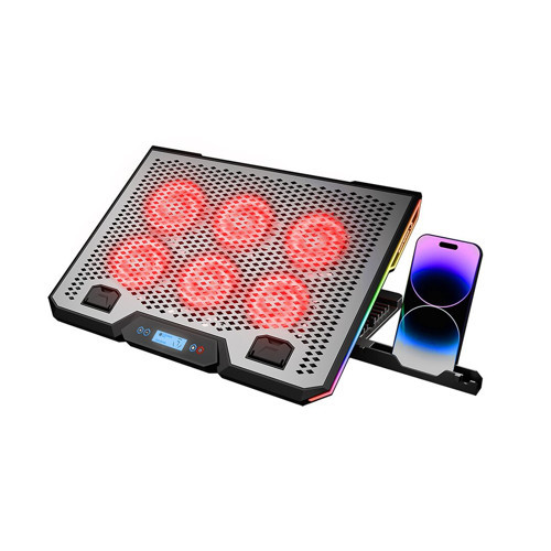 NOTEBOOK - LAPTOP SOĞUTUCU RGB IŞIKLI 15.6 INC 6 FANLI - LCD DİJİTAL EKRAN 2 USB SOKET (4604)