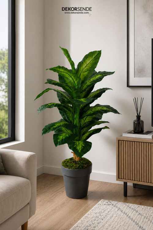 Yapay Difenbahya Ağaç Yeşil 130 Cm
