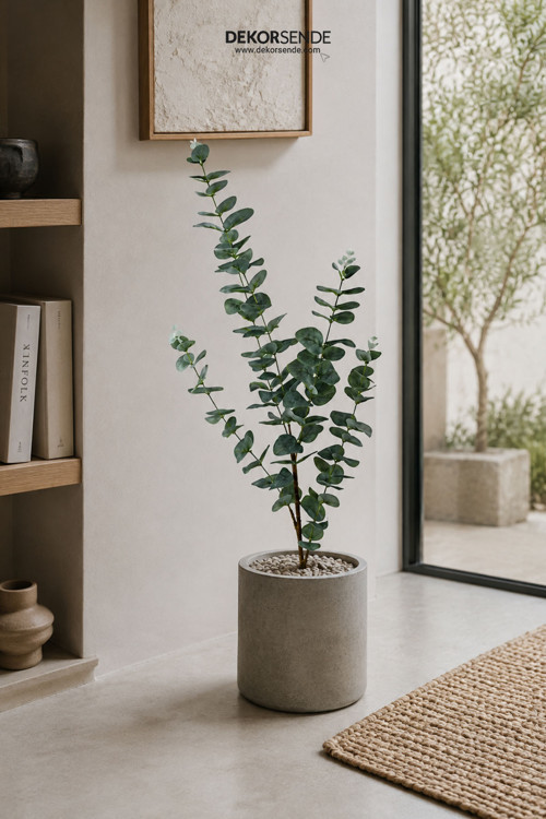 Yapay Okaliptüs Dal Gri 90 Cm