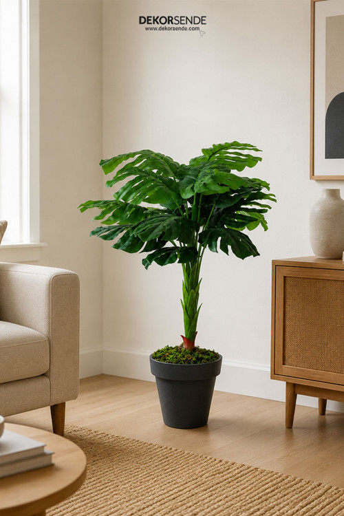 Yapay Monstera ( Deve Tabanı) Ağaç Yeşil 120 Cm