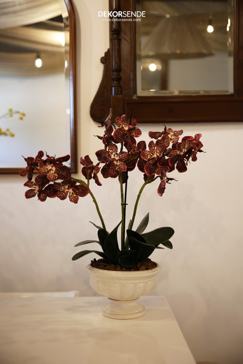 Yapay Vanda Orkide Dalı 52 Cm Pembe