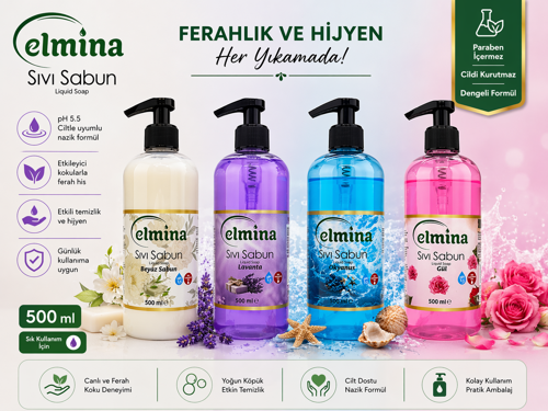 ELMINA SIVI SABUN 500ML GUL