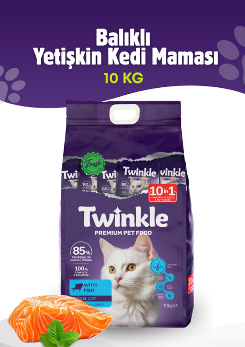 Yetişkin Kediler için Balıklı Tam ve Dengeli Kedi Maması 10 Kg