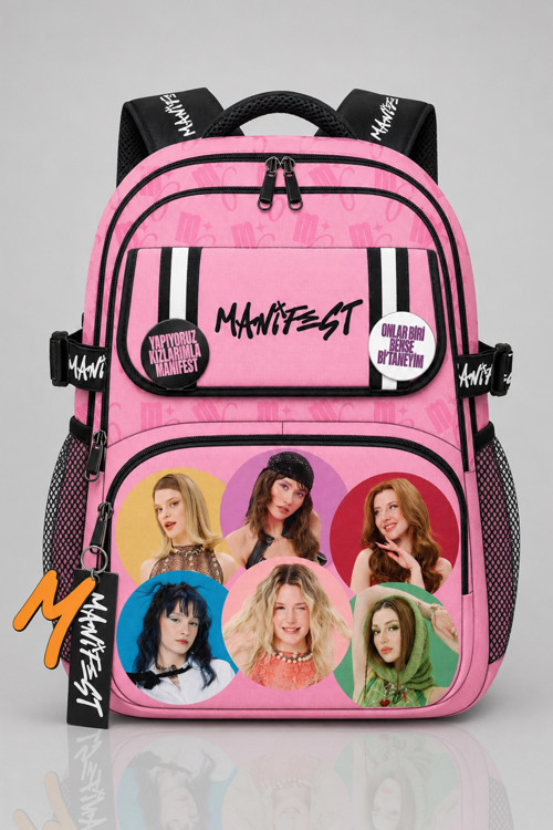 x Dekomus Lisanslı Manifest Toz Pembe Collection Okul Çantası