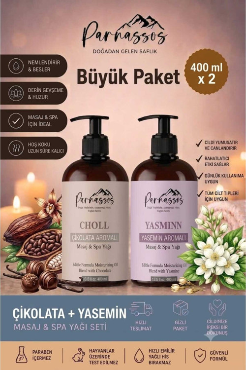 Çikolata & Yasemin Aromalı Masaj Yağı 400 Ml – Zarif Çiçeksi Koku, İpeksi Dokunuş Ve Rahatlatıcı Masaj Deneyimi