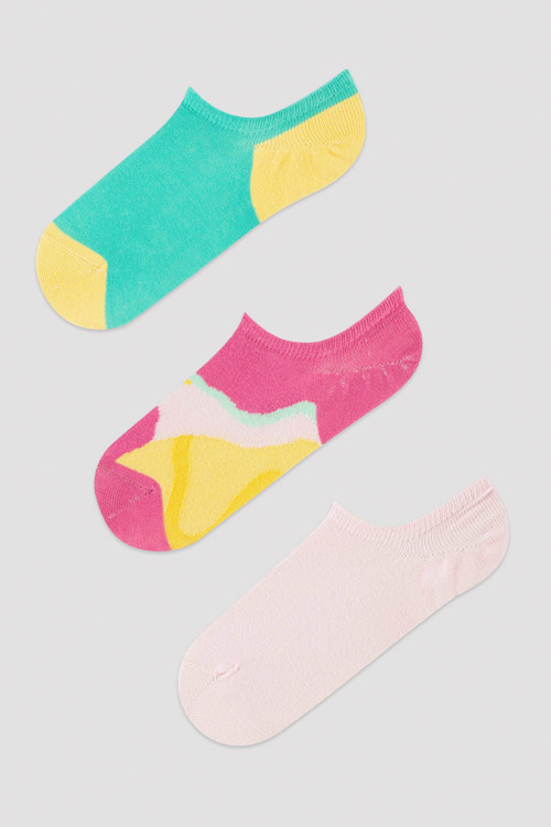 Geometrik 3lü Sneaker Çorabı