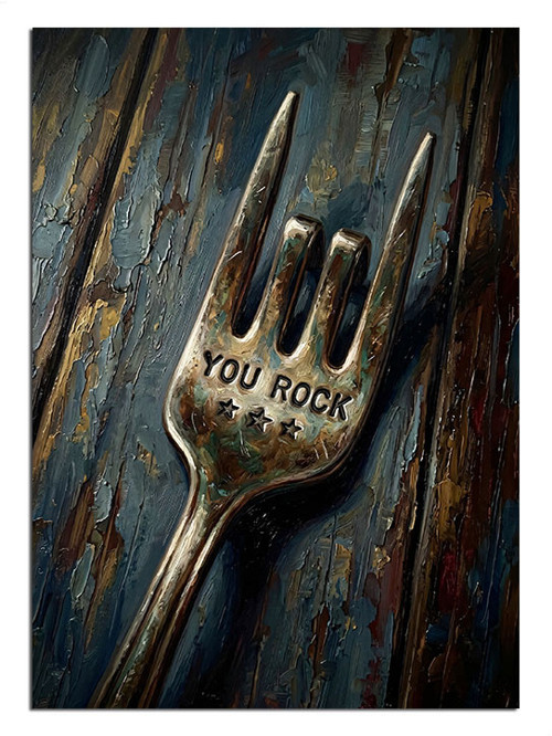 You Rock Yazılı Çatal Dekoratif Kanvas - Mdf Ahşap Tablo