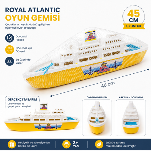 Royal Atlantic 45 cm Büyük Boy Oyun Gemisi – Çocuklar Için Oyuncak Gemi