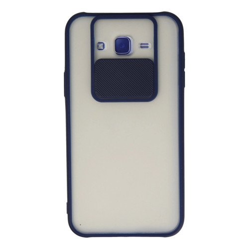 Samsung Galaxy J7 Kılıf Palm Buzlu Kamera Sürgülü Silikon - Lacivert