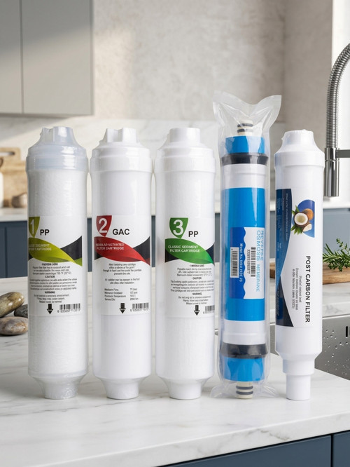 Su Arıtma Cihazı Için 5 Li Filtre Seti (Sediment - Aktif Karbon - Blok Karbon - Membran -Post Karbon Filtreler (Ideal Mağaza)