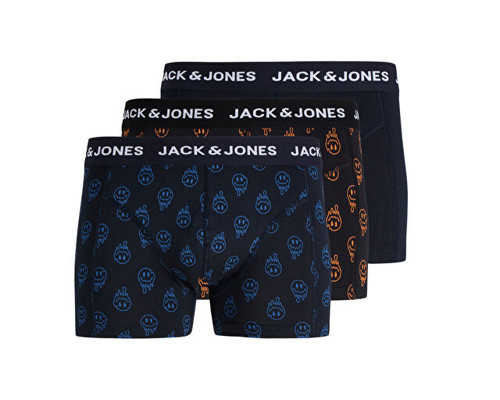 Jack Jones JACDALE SMILEY TRUNKS 3 PACK Erkek Boxer (3'Lü) 12301230-BLACK Siyah