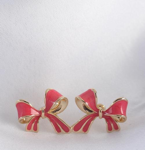 Pirinç Pembe Renk Fiyonk Küpe - TJ-BKP8941