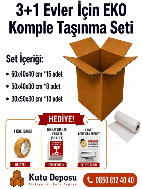 3+1 Evler için EKO Komple Taşınma Seti