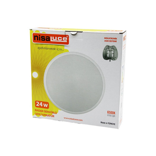 NİSALUCE EAMP-106/B 24W RADAR SENSÖRLÜ LEDLİ ARMATÜR BEYAZ ÇERÇEVE MEKATRONİK ASKI SİSTEMİ 6500K - 2