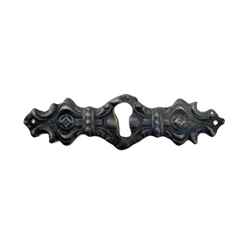 Antika Tarz Dekoratif Pirinç Anahtar Ağızlığı - 28x104mm, Oksit