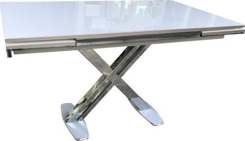 Masa 13918 X AYAK Model Metal Nikelaj Dikdörtgen Kelebek Yan Açıl Tabla üstü cam