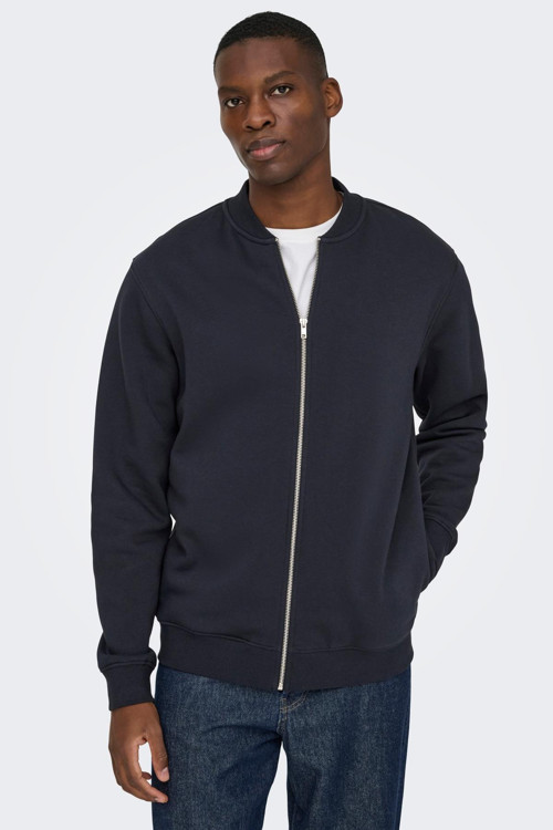 ONSCERES Erkek Fermuarlı Bomber Sweat Regular Fit Günlük Şık