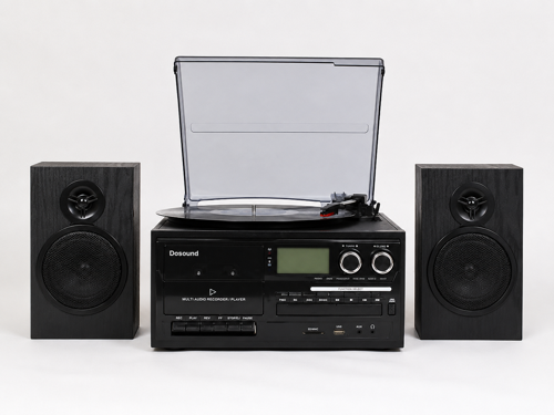 TR-18 Ahşap Hoparlörlü Pikap Çalar Kaset CD Bluetooth USB SD Müzik Sistemi