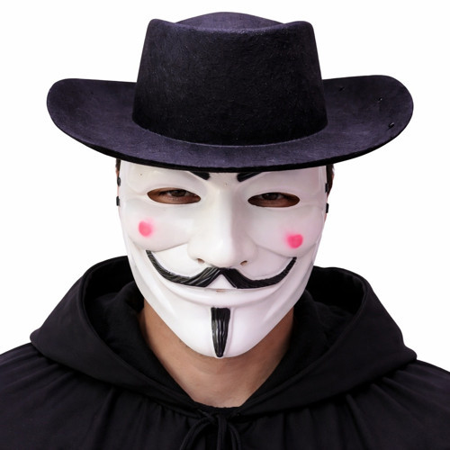 Vendetta Maske ve Şapka Seti – Anonim Stil Parti Maskesi