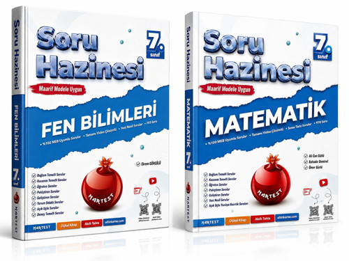 Nartest Yayınları 7. Sınıf Fen Bilimleri ve Mateamatik Soru Hazinesi Seti Yeni Müfredat(2 Kitap)